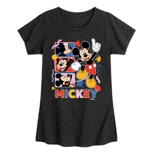 Girls' - Disney - Mickey Tribute Panels Fitted Short Sleeve Graphic T-Shirt - 1 of 4