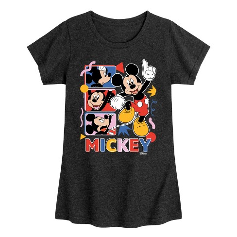 Girls' - Disney - Mickey Tribute Panels Fitted Short Sleeve Graphic T-Shirt - image 1 of 4