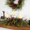 Northlight Apples and Berries Triple Pillar Christmas Candle Holder - 36" - Green and Red - image 3 of 4