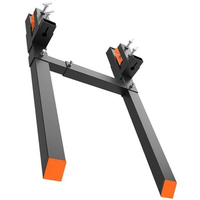 60" Pallet Fork, Medium Duty 4000lbs Clamp-On Forks with Adjustable Stabilizer Bar for Skid Steer, Loader, and Tractor, 45" x 1.9" Fork Length