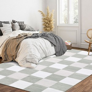 Modern Washable Area Rugs Living Room Bedroom Soft Low Pile Non-Slip Geometric Rug - 1 of 4