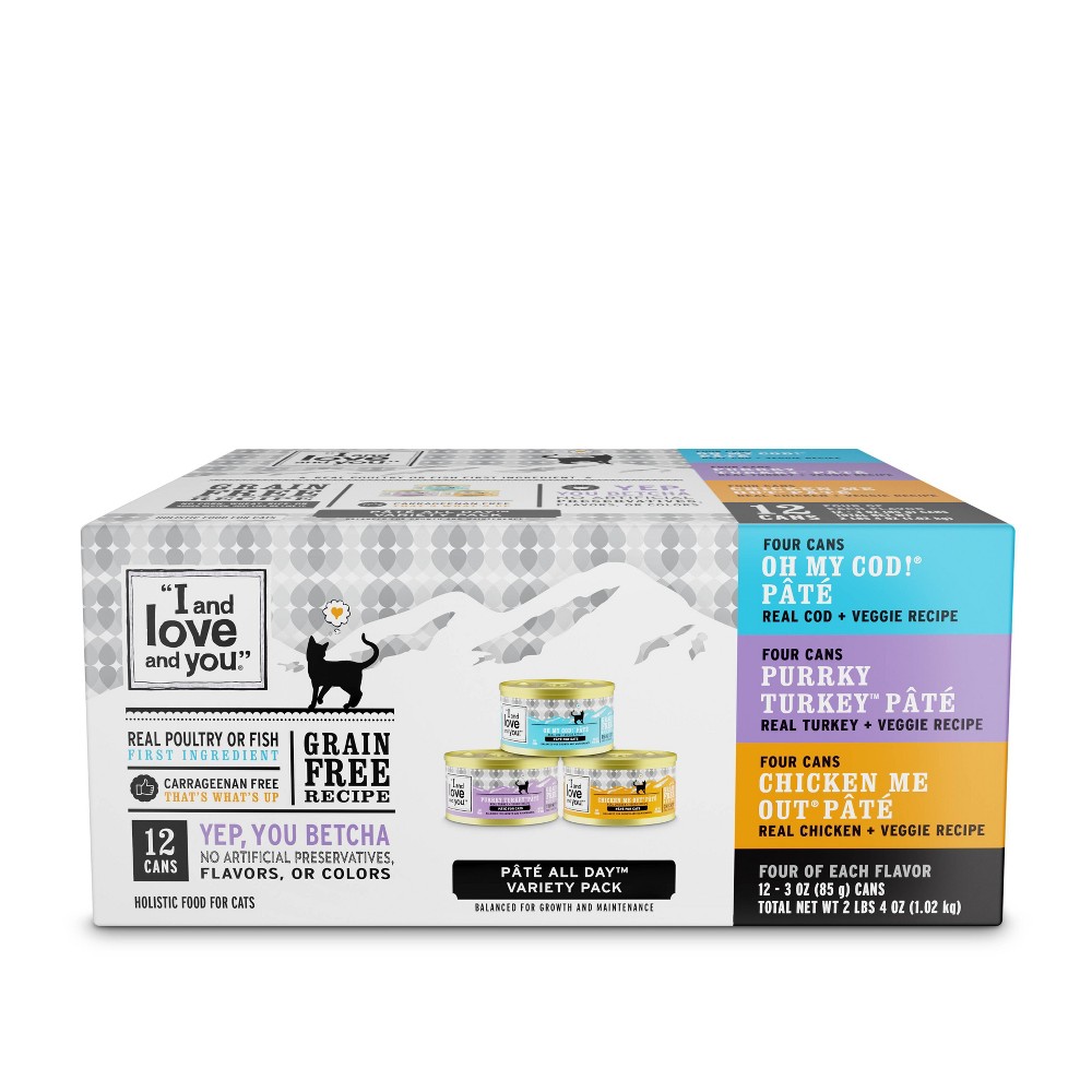 Photos - Cat Food I and Love and You Pate All Day with Chicken, Fish and Turkey Flavor Wet C 