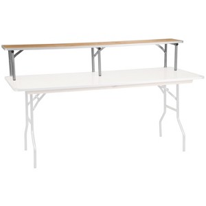 Flash Furniture 72'' x 12'' x 12'' Birchwood Bar Top Riser with Silver Legs - 1 of 4