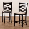 Set of 2 Caron Finished Wood Counter Height Pub Chairs - Baxton Studio - image 3 of 4