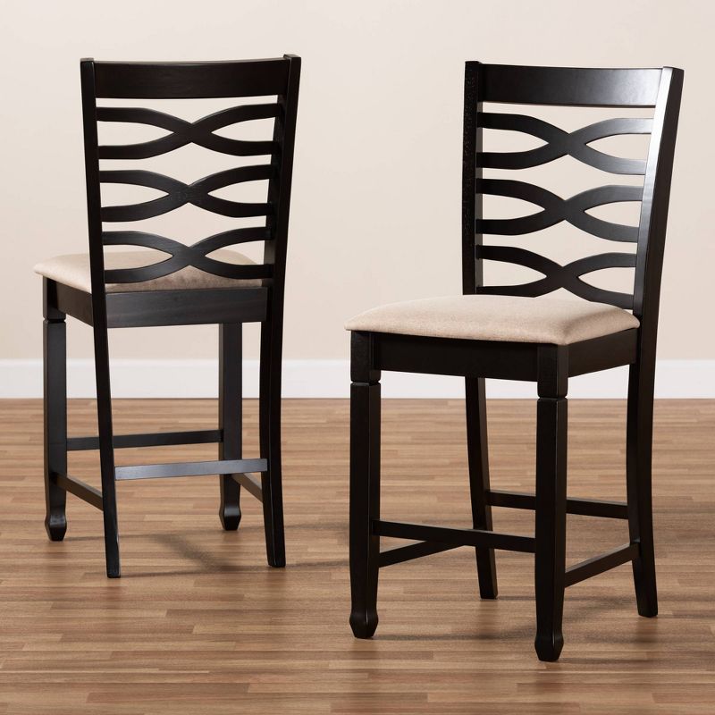 Set of 2 Caron Finished Wood Counter Height Pub Chairs - Baxton Studio, 4 of 9