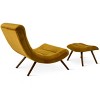 Jupiter 33.5" High Back Wide Upholstered Performance Velvet Lounge Chair Chaise and Ottoman Foot Rest Set-Maison Boucle - 4 of 4