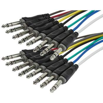 Monoprice 8-Channel 1/4 Inch TRS Male to 1/4 Inch TRS Male Snake 26AWG Cable C/d - 3 Feet With 8 Balanced Mono / Unbalanced Stereo Lines