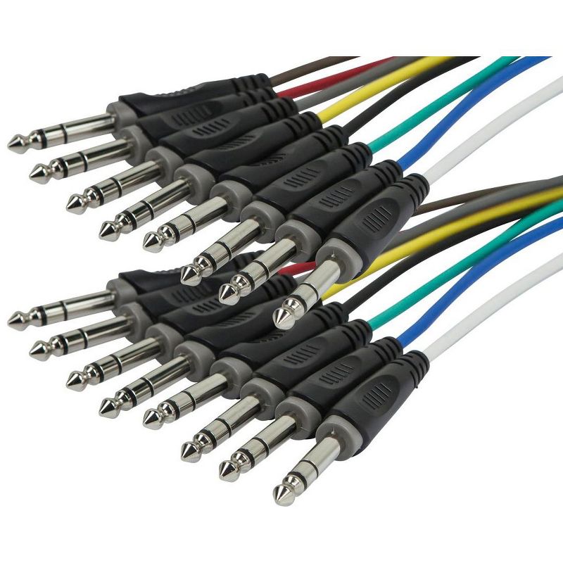 Monoprice 8-Channel 1/4 Inch TRS Male to 1/4 Inch TRS Male Snake 26AWG Cable C/d - 3 Feet With 8 Balanced Mono / Unbalanced Stereo Lines, 1 of 5