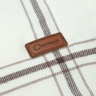 Cream and Beige Reversible Sherpa Fleece Throw Blanket