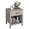 Grey Nightstands with Storage Drawer,  Wood Night Stand Side Table for Bedroom Living Room Office - 4 of 4