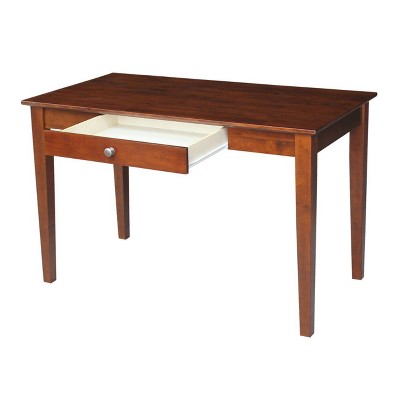 Elegant Espresso Solid Wood Desk and Chair Set with Spacious Drawer