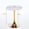 Gulches 24" Square Tulip Dining Table, White MDF Top & Golden Metal Pedestal Base, Modern Bistro Table for Small Space, Apartment, Cafe, Office - 2 of 4