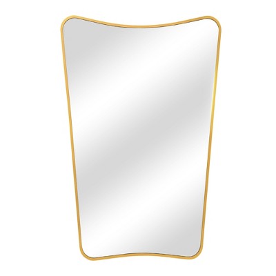 Beautyolove 24 in. W x 36 in. H Arched Gold Aluminum Alloy Framed Wall Mirror Decorative Wall Mirror