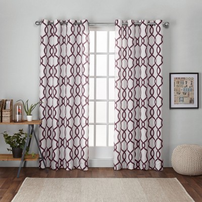 EXCLUSIVE HOME Kochi Light Filtering Linen Blend Grommet Top Curtain Panel Pair