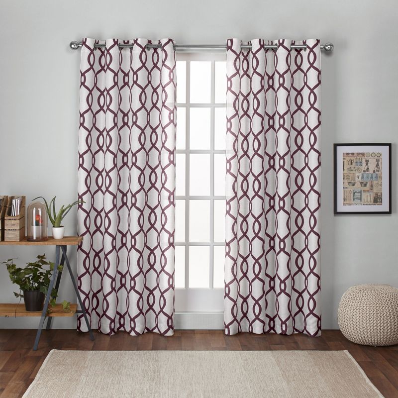 Exclusive Home Kochi Light Filtering Linen Blend Grommet Top Curtain Panel Pair, 1 of 5