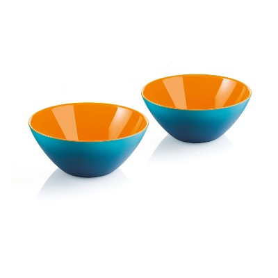 Guzzini My Fusion Orange and Blue Acrylic Bowl, Set of 2