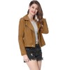 INSPIRE CHIC Women's Zip Up Faux Suede Biker Moto Jacket - 4 of 4