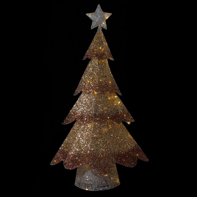 Northlight 46-Inch LED Lighted Bronze Gold Mesh Christmas Tree Outdoor Decoration, 2 of 6
