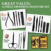 DOMETOUR 15pc Professional Pedicure Manicure Kit - Nail Clippers, File, Tweezers, Scissors, Tools with Travel Case Gift for Men and Women - 3 of 4