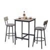 NicBex Bar Table Set with 2 PU Stools,35.43" Height Counter Table & Backrest Bar Stools,Counter Stools Set for Kitchen Island & Bar - 2 of 4