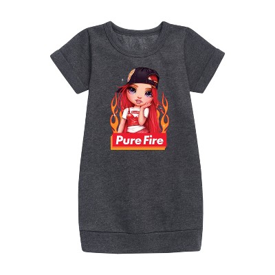 - Rainbow High - Pure Fire Graphic Short Sleeve Fleece Dress