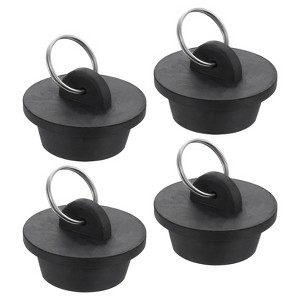 Unique Bargains Rubber Bathtub Sink Drain Stoppers with Hanging Ring 4 Pcs - 1 of 4