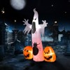 Angel Sar 11.8 FT Giant Halloween Inflatable Ghost with Spider & Pumpkin, LED Light-Up Blow Up Yard Decoration for Outdoor Lawn, Garden, Party, White - 2 of 4