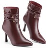 BLISSFUL STEP Pointed Toe Stiletto Heel Slouch Ankle Boots for Women - 2 of 4