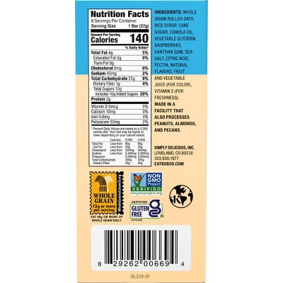 Bobo's Oat Bars Breakfast Bar Raspberry - 7.8oz/6ct