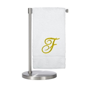 BC BARE COTTON Monogrammed Bath Towel, Personalized Gift, 27 x 54 inches - Set of 2 - White - Gold Script - 1 of 4