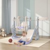 4 in 1 Toddler Slide and Swing Set for Ages 1.5-4, Toddler Playset Playground with Climber, Basketball Hoop - 2 of 4