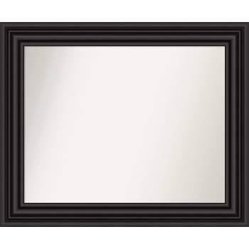 34" x 28" Non-Beveled Colonial Black Wall Mirror - Amanti Art