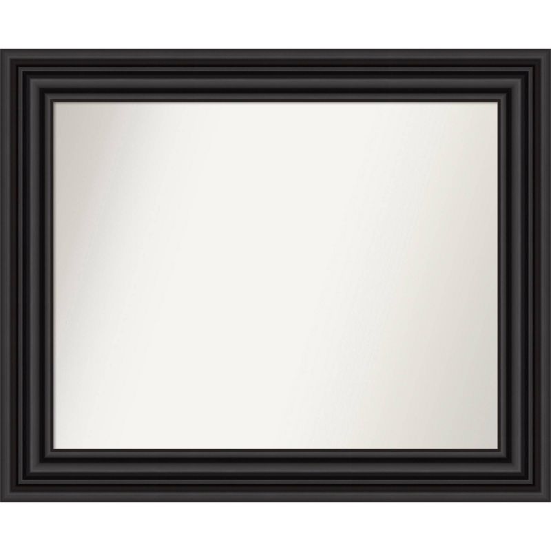34&#34; x 28&#34; Non-Beveled Colonial Black Wall Mirror - Amanti Art, 1 of 10