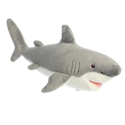 Aurora Large Great White Shark Destination Nation Adventurous Stuffed Animal Gray 17"