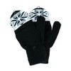 CTM Women's Snowflake Print Hat Scarf and Glommit 3-Piece Winter Set - 4 of 4