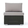 GDFStudio Candice Outdoor Rattan and Iron Modular Armless Chair with Water-Resistant Cushion - 4 of 4