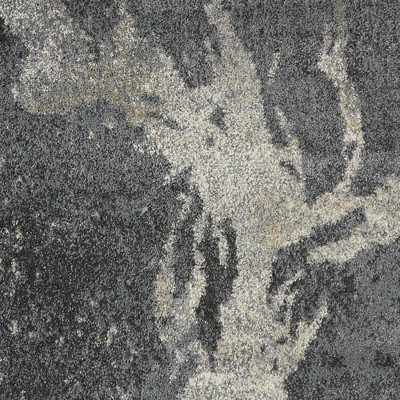 Beige and Grey Abstract Stain-Resistant Synthetic Area Rug