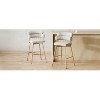 White 26" Counter Height Bar Stools, Set of 2, 180° Swivel Upholstered Bar Stools - 3 of 4