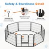 Akoasm 32 Inch 8 Panels Dog Playpen & Fence with Gate & Door For Small Pets-Black - 4 of 4