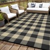 Outdoor Modern Stripe Picnic Mat Lightweight Woven Plastic Straw Rug for Camping Garden Backyard Patio Auto Low Pile Reversible Erasable Area Rugs - 2 of 4