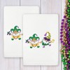 Linum Home Textiles Mardi Gras GNOMES - Embroidered Luxury 100% Turkish Cotton Hand Towels - 2 of 3