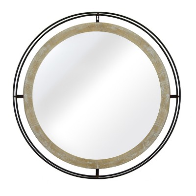 VIP Wood 32.1 in. Black Framed Mirror