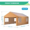 Acekool Carport Canopy, Heavy Duty Portable Garage Tent, UV & Water Resistant Shelter for Car, Truck, Boat, Outdoor Events, Frame Included - 2 of 4