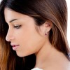 Disney Minnie Mouse Silver Plated Hoop Latch Back Birthstone Earrings - 3 of 4