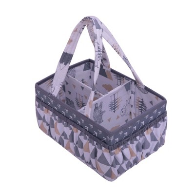 Bacati - Woodlands Gray/Beige Neutral Cotton Nursery Storage Caddy