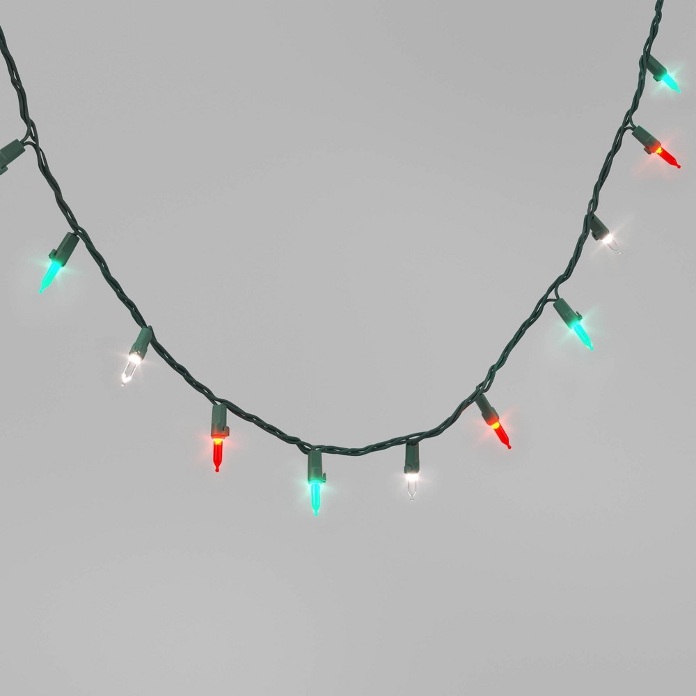 100ct LED Smooth Mini Christmas String Lights Red/Green/Warm White with Green Wire - Wondershop™
