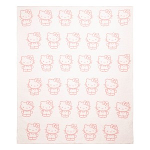 Jay Franco Hello Kitty Pink Kitty Feather Knit Throw Blanket - 1 of 4