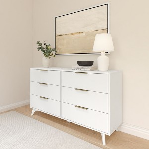 Plank+Beam 6 Drawer Dresser with Brass Handle - 1 of 4