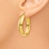 Black Bow Jewelry 7mm, 14k Yellow Gold Half Round Hoop Earrings, 30mm (1 1/8 Inch) - 3 of 4