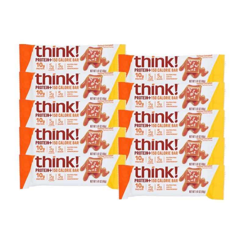 Think! Salted Caramel Protein Bar - 10 bars, 1.41 oz, 1 of 5
